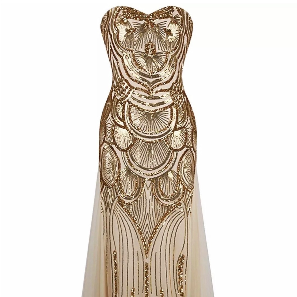 Sequin Strapless Sweetheart Mesh Lace up Dress